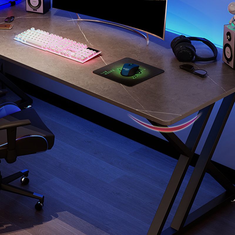 Bureau de jeu moderne et contemporain table d'ordinateur portable rectangulaire gris