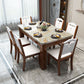 Mesa de comedor rectangular contemporánea Colección de comedor de mármol con 4 pies