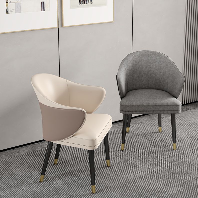 Glam Metal Dining Room Chairs PU Leather Dining Arm Chair for Restaurant Use Clearhalo ' kitchen&dining_furn' 'Dining Chairs' 'Dining Tables & Seating' 'dining_chair' 'furn' 'furn_dining_chair' 'Furniture' 'furniture_dining_chair' 'Kitchen & Dining Furniture' 'kitchen' 1200x1200_0fd52bd6-fea1-41dc-9740-468a30edf7e1