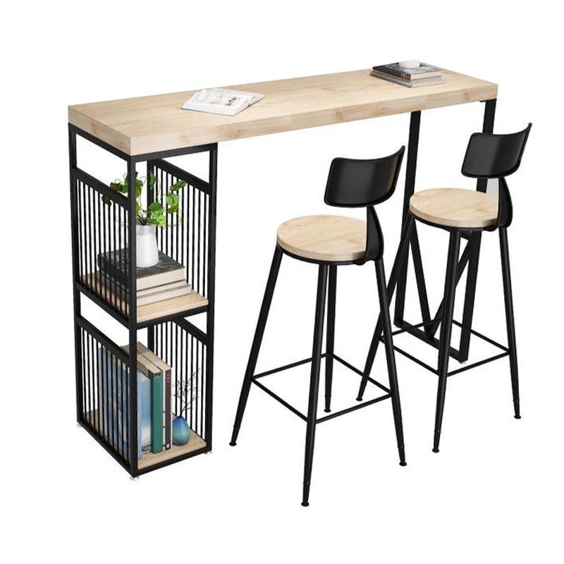 Vaste houten bovenbalktafel industriële balktafel met ijzeren voetstuk