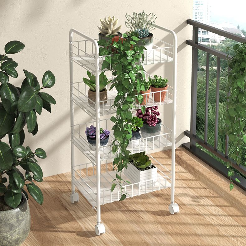 Libreria in stile moderno bianco aperta libreria in metallo con ruote a fuoco