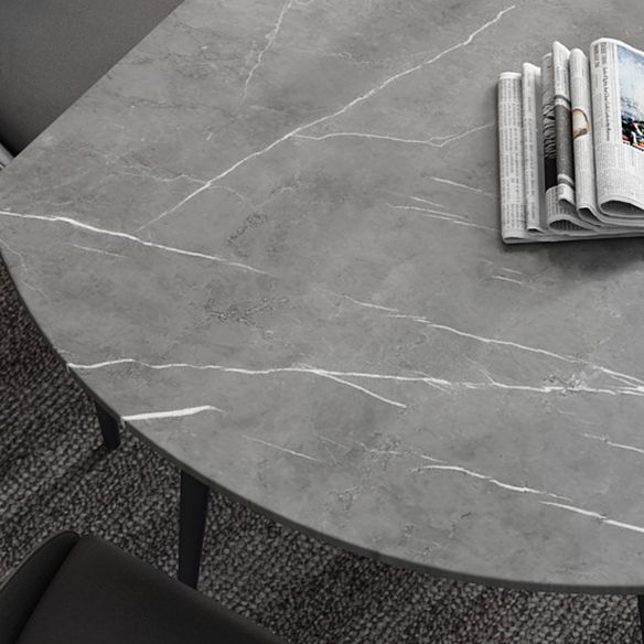 Extendable Modern Dining Room Set with Sintered Stone Top and Black Leg Formal Table Set Clearhalo 'Dining Room Sets' 'Dining Tables & Seating' 'dining_room_set' 'furn' 'furn_dining_room_set' 'Furniture' 'furniture_dining_room_set' 'Kitchen & Dining Furniture' 'kitchen&dining_furn' 'kitchen' 1200x1200_0fd78d0a-02c1-49c4-8e87-b389189dc69d