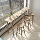 1/4 pièces Table de pub en bois massif rectangle moderne avec tabourets hauts