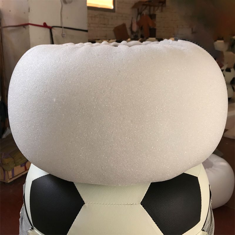 Stain Resistant Faux Leather Ottoman Football Printed Pouf Modern Ottoman