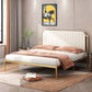 Leather Bed,Queen Metal Frame Panel Bed with Scooped Headboard Clearhalo 'Bedroom Furniture' 'Beds' 'furn' 'furn_beds' 'Furniture' 1200x1200_0fdae74b-12d2-4042-ba37-1adc68742024