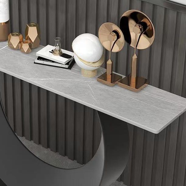 Tavolo da divano console in pietra glam rettangolo console metallica tavola per sala