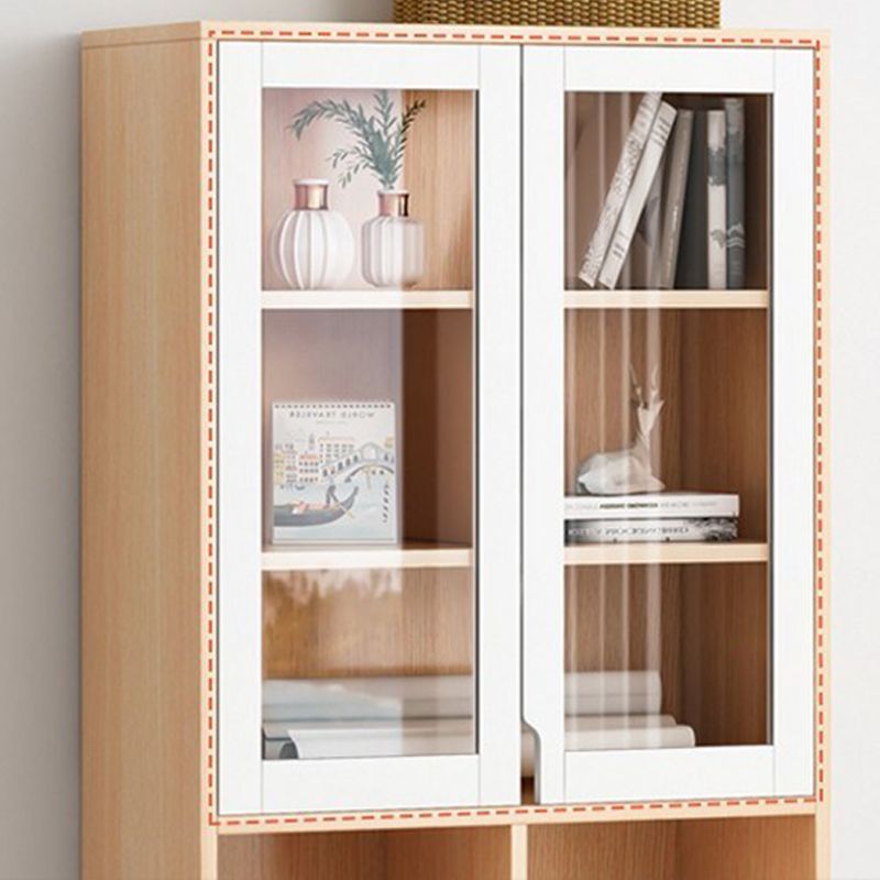 Scandinavian Closed Back Book Shelf 11.8'" W Wood Bookcase for Office