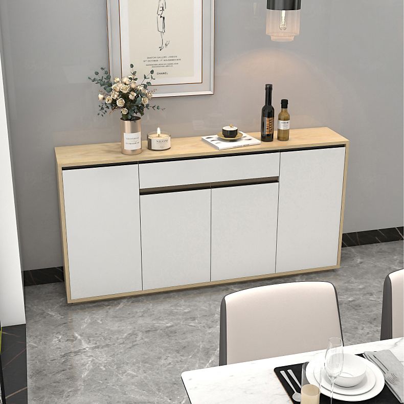 Artificial Wood Living Room Sideboard Cabinet Modern Credenza with Storages and Drawer Clearhalo 'buffet_sideboard' 'Buffets & Sideboards' 'furn' 'furn_buffet_sideboard' 'Furniture' 'furniture_buffet_sideboard' 'Kitchen & Dining Furniture' 1200x1200_0fdf5129-698d-4799-9510-c8befcc9f4c5
