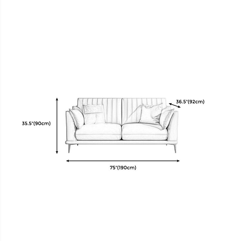 Modern Style Solid Wood Base Namib & White Leather Rectangular Sofa Clearhalo 'furn' 'furn_sofas' 'Furniture' 'furniture_sofas' 'kitchen' 'kitchen_sofas' 'Living Room Furniture' 'Sofa' 'sofas' 1200x1200_0fe061be-cf4b-4d22-a575-a609f725aa3c