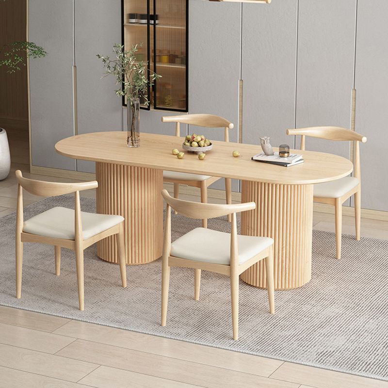 Contemporary Style Dining Oval Table Dining Wooden Table for Restaurant with Wood Legs Clearhalo 'Dining Tables & Seating' 'Dining Tables' 'dining_table' 'furn' 'furn_dining_table' 'Furniture' 'furniture_dining_table' 'Kitchen & Dining Furniture' 1200x1200_0fe0b8fb-63e4-4c5c-ba67-b4ff8ce73a2c