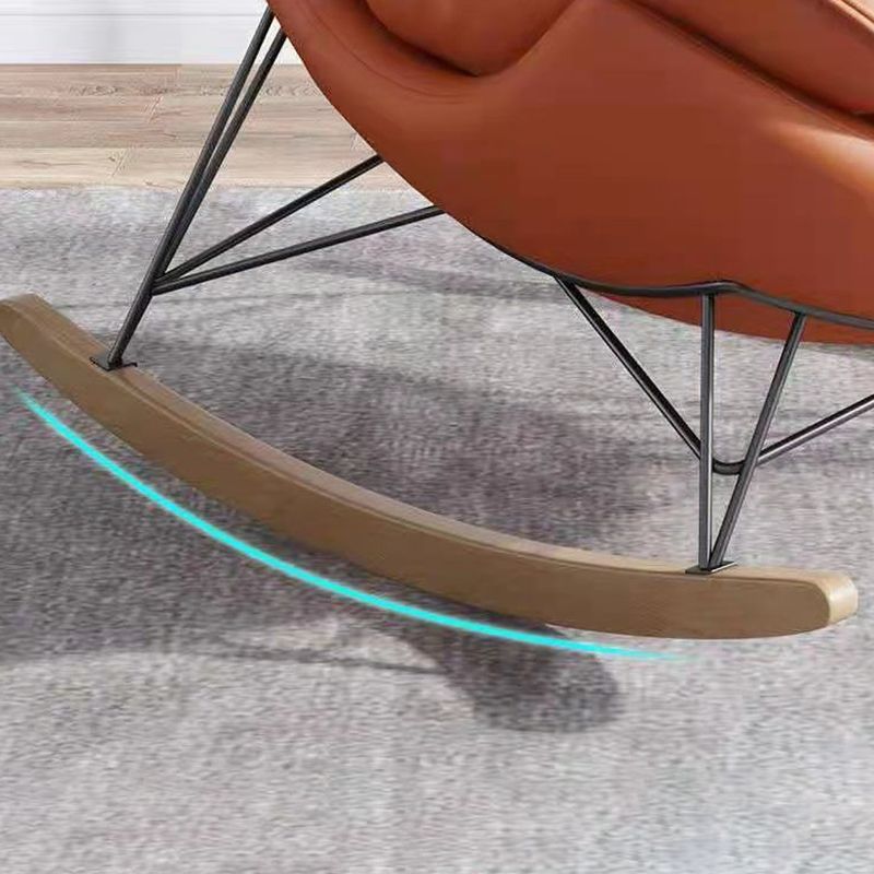 Chaise à bascule contemporaine tissu rembourré de chaise à bascule bébé à bascule en métal tufted chaise de bébé