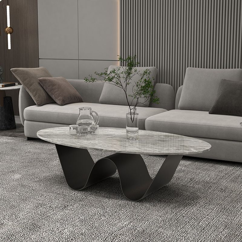 Glam Abstracts Cocktail Table Oval Coffee Cocktail Table for Home Clearhalo 'Coffee & Accent Tables' 'Coffee Tables' 'coffee_tables' 'furn' 'furn_coffee_tables' 'Furniture' 'Living Room Furniture' 1200x1200_0fe2f1c0-1f5d-40c7-9600-96172e854711