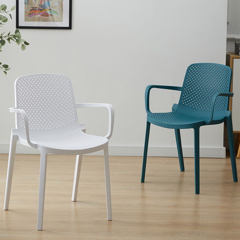Plastic Modern Contemporary Kitchen Chair Arm Solid Back Dining Room Chair Clearhalo 'Dining Chairs' 'Dining Tables & Seating' 'dining_chair' 'Furniture' 'furniture_dining_chair' 'Kitchen & Dining Furniture' 1200x1200_0fe4f97a-20ca-43ad-96f2-d489419c67da