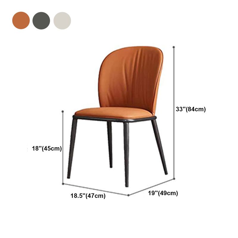 Contemporary Design Faux Leather Dining Chairs Solid Back Armless Dining Chair Clearhalo 'Dining Chairs' 'Dining Tables & Seating' 'dining_chair' 'furn' 'furn_dining_chair' 'Furniture' 'furniture_dining_chair' 'Kitchen & Dining Furniture' 1200x1200_0fe752a8-9227-4ab8-99f5-0d0b85f9310f