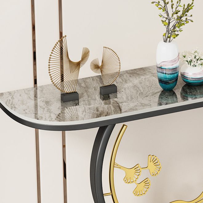 Tavolo console glam in pietra 31,5 "tavolo di accento alto