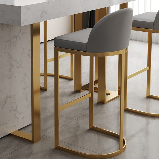 Glam Iron Bar Dining Table with White Stone Top Rectangle Indoor Bistro Table Clearhalo 'Bar Furniture' 'Bar Tables' 'bar_tables' 'furn' 'furn_bar_tables' 'Furniture' 'furniture_bar_tables' 'Kitchen & Dining Furniture' 1200x1200_0fe7ee60-39d3-42dc-be1c-8e193b2e29b4