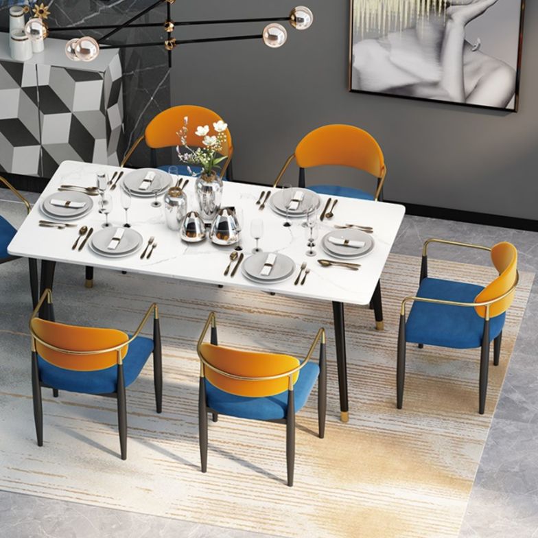 Contemporary Metal Dining Room Armchairs Open Back Dining Side Chair for Kitchen Clearhalo ' kitchen&dining_furn' 'Dining Chairs' 'Dining Tables & Seating' 'dining_chair' 'furn' 'furn_dining_chair' 'Furniture' 'furniture_dining_chair' 'Kitchen & Dining Furniture' 'kitchen' 1200x1200_0fe8323a-f16f-4184-9099-d40adf1a894d