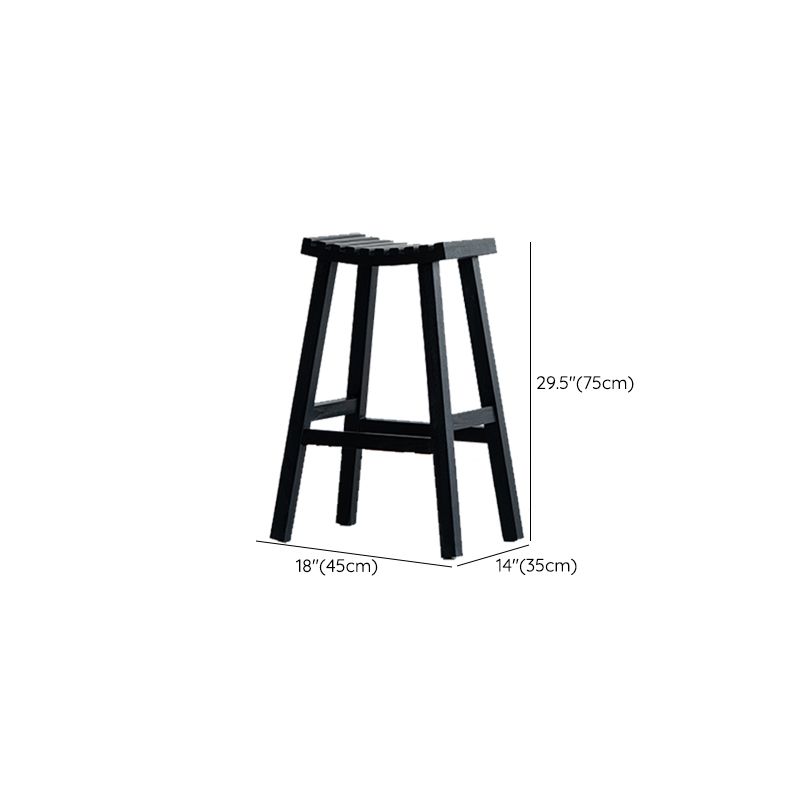 Black Armless Dining Stools Solid Wood Bar Stools with Footrest Clearhalo 'Bar Furniture' 'Bar Stools' 'bar_stools' 'furn' 'furn_bar_stools' 'Furniture' 'Kitchen & Dining Furniture' 1200x1200_0fe978a5-fb6a-4ca7-9053-dedbcc0aea08