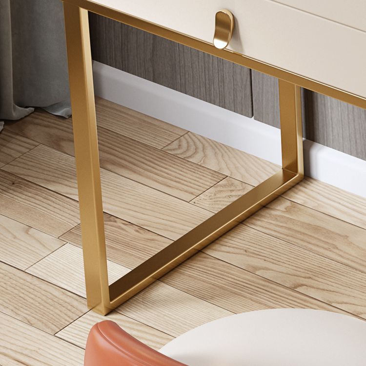 Set di sgabelli da toeletta da top con vetro di vanità per trucco leggero