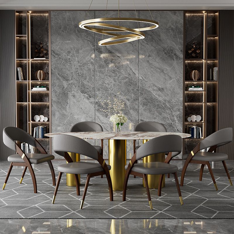 Open Back Contemporary Arm Chair Home Solid Wood Dining Chair