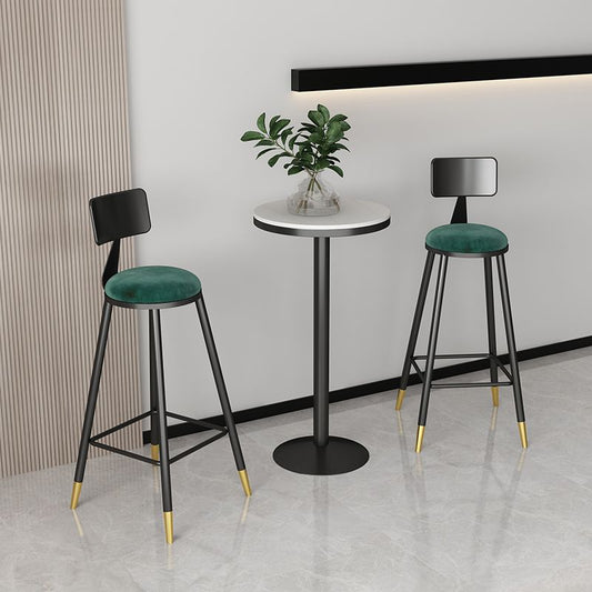 Nordic Iron Low Back Barstool Simple Indoor Tall Stool with Round Upholstered Clearhalo 'Bar Furniture' 'Bar Stools' 'bar_stools' 'furn' 'furn_bar_stools' 'furniture_bar_stools' 'Kitchen & Dining Furniture' 'kitchen&dining_furn' 'kitchen' 'kitchen_furn' Furniture' 1200x1200_0fec80ef-d9d4-4668-a16b-6b7dea9d6041