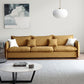 Contemporary Fabric Standard Settee Tuxedo Arm Cushions Sofa
