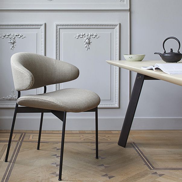 Kitchen Industrial Dining Chair Open Back Upholstered Armless Chair