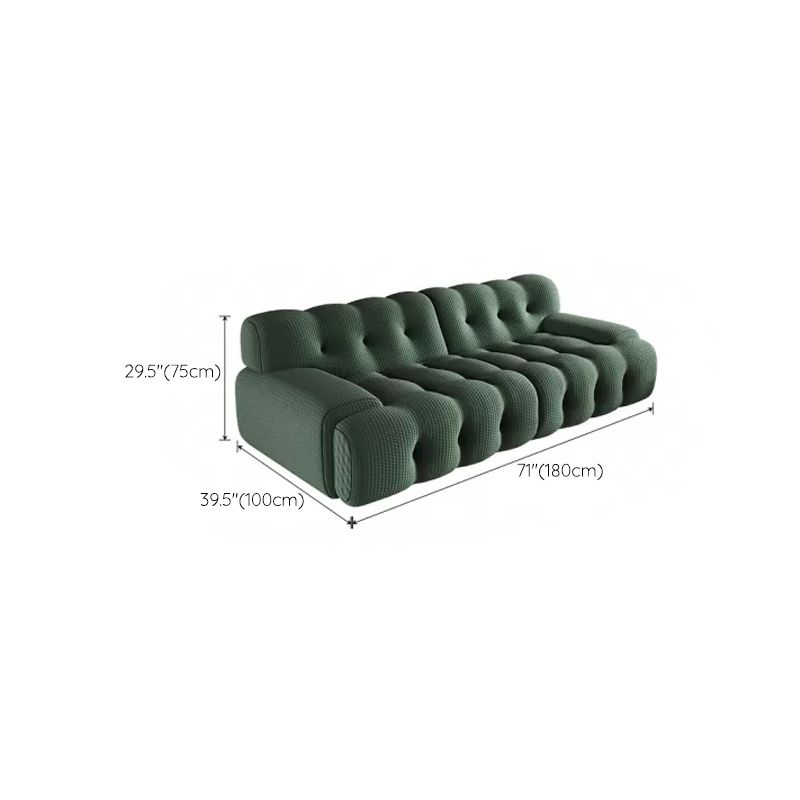 Modernistic Biscuit Back Sofa Tuxedo Arm Loveseat for Bonus Room