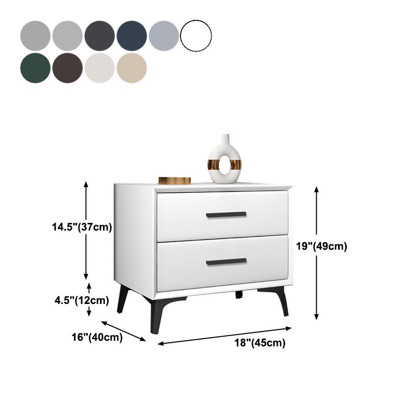 Comodino da 20 "hindici da 2-cassetto comodino moderno comodino da letto in pelle finta con gambe