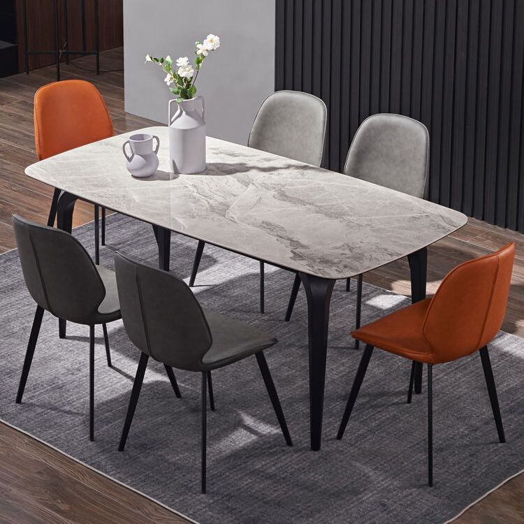 Modern Rectangle Dinette Set 1/2/4/5/7 Pieces Dining Table Set with Grey Sintered Stone Clearhalo 'Dining Room Sets' 'Dining Tables & Seating' 'dining_room_set' 'furn' 'furn_dining_room_set' 'Furniture' 'furniture_dining_room_set' 'Kitchen & Dining Furniture' 1200x1200_0fef9394-aab1-46b9-8b16-b077740a2cf2
