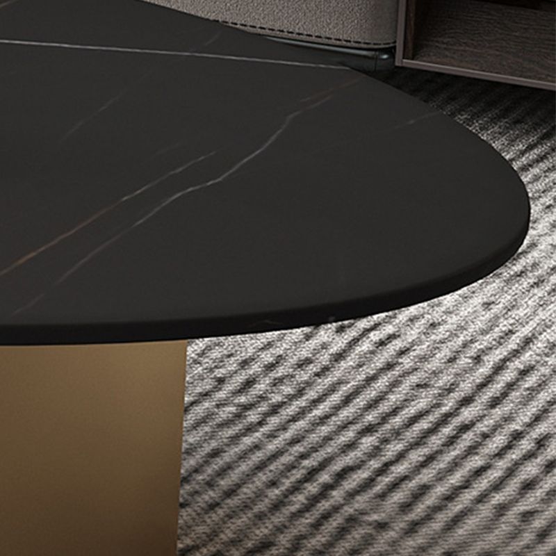 Oval Slate Coffee Table Glam 2 Legs Coffee Cocktail Table, 15.74" High Clearhalo 'Coffee & Accent Tables' 'Coffee Tables' 'coffee_tables' 'furn' 'furn_coffee_tables' 'Furniture' 'Living Room Furniture' 1200x1200_0ff23818-3788-4472-81e5-393b1651bafc