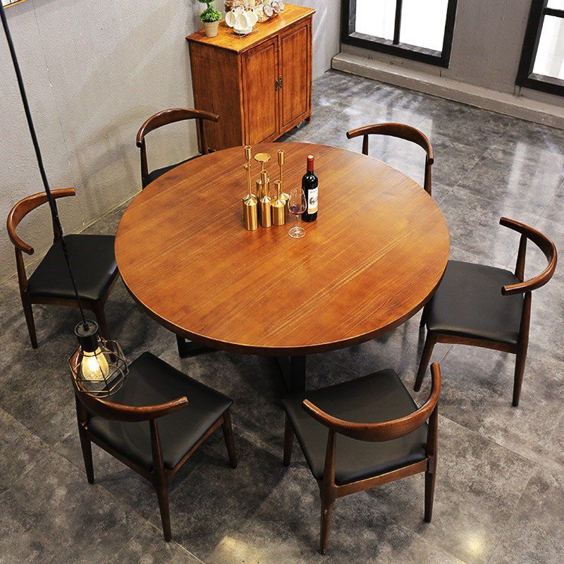 Table à manger ronde en bois massif, Style Simple, pour la cuisine de la maison