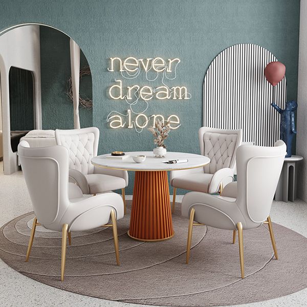 Minimalist Kitchen Standard Dining Table White Sintered Stone Dining Table with Pedestal Base Clearhalo ' dining_table' 'Dining Tables & Seating' 'Dining Tables' 'furn' 'furn_dining_table' 'Furniture' 'furniture_dining_table' 'Kitchen & Dining Furniture' 'kitchen&dining_furn' 'kitchen' 'kitchen_dining_table' 1200x1200_0ff5c20d-5c58-4f2b-a32a-515f1203ff92