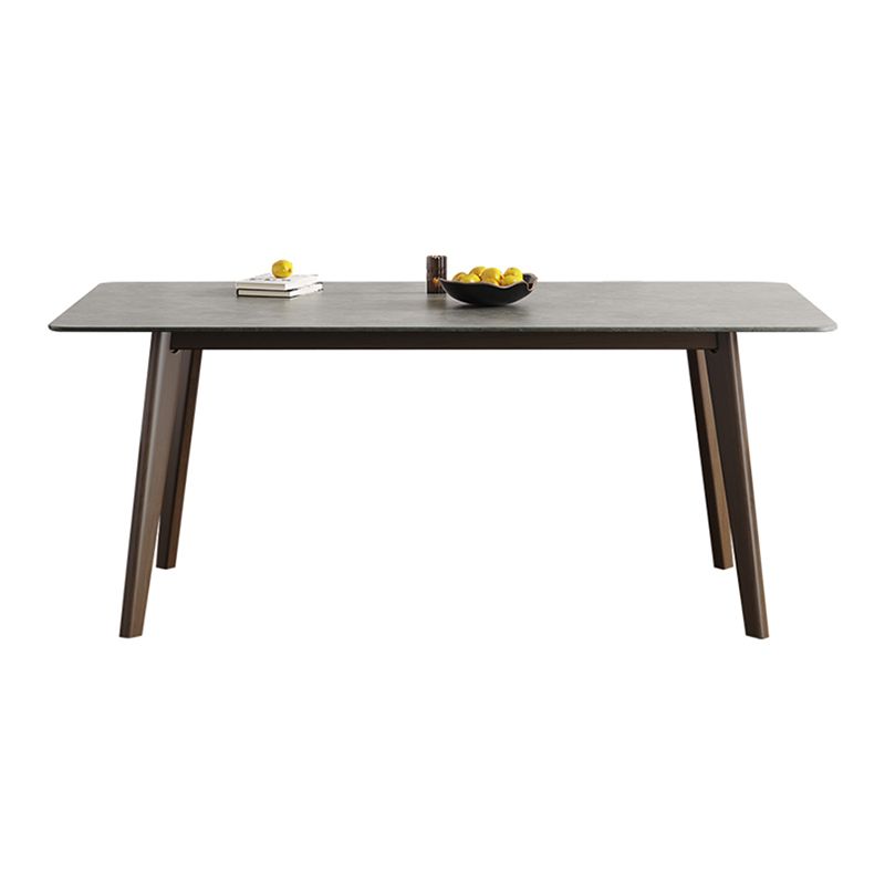 Mid-Century Modern Dining Table Rectangle Sintered Stone Dining Table with Wood Base Clearhalo ' dining_table' 'Dining Tables & Seating' 'Dining Tables' 'furn' 'furn_dining_table' 'Furniture' 'furniture_dining_table' 'Kitchen & Dining Furniture' 'kitchen&dining_furn' 'kitchen' 'kitchen_dining_table' 1200x1200_0ff675f7-bf1b-4c96-8526-bceff2f0430f
