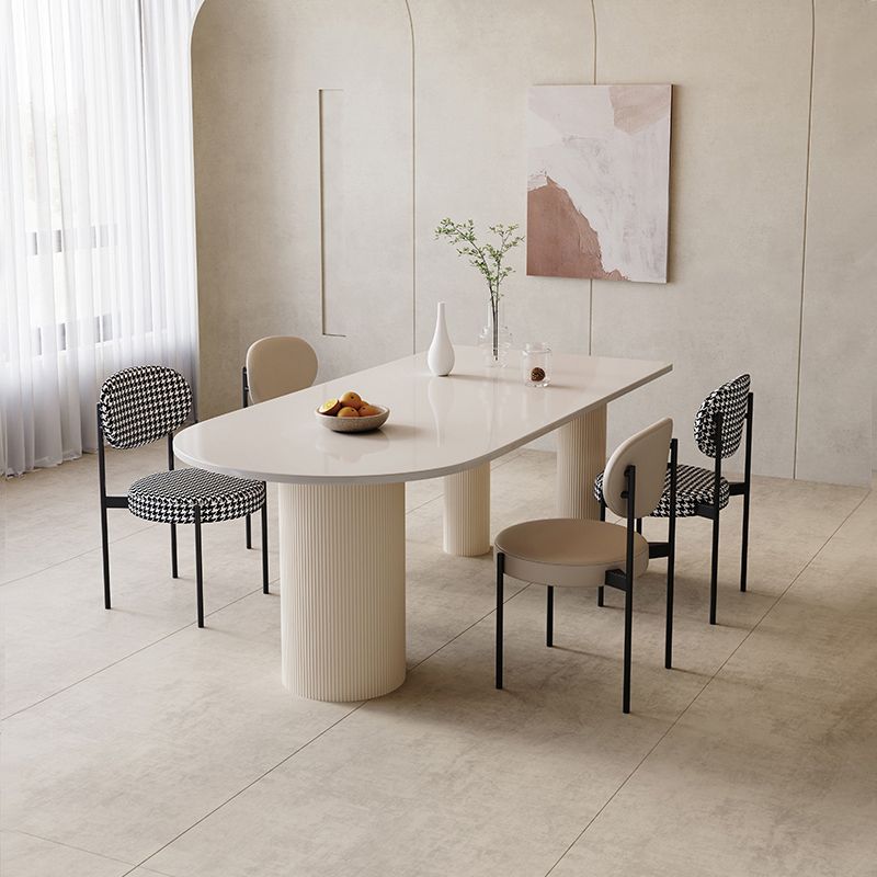 Modern White Dining Table Stone Dining Table for Kitchen Use Clearhalo 'Dining Tables & Seating' 'Dining Tables' 'dining_table' 'furn' 'furn_dining_table' 'Furniture' 'Kitchen & Dining Furniture' 1200x1200_0ff85146-e15e-4eba-abb3-9e21117c0d69