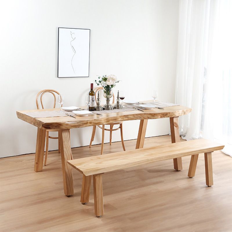 Solid Wood Dining Set 1/4/5/6 Pcs Modern Dinette Set with Natural Frame for Home