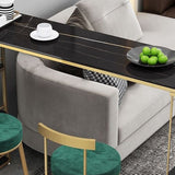 Moderner Bistro -Bar -Tisch gesinterte Steinrechtecktisch mit Regalen