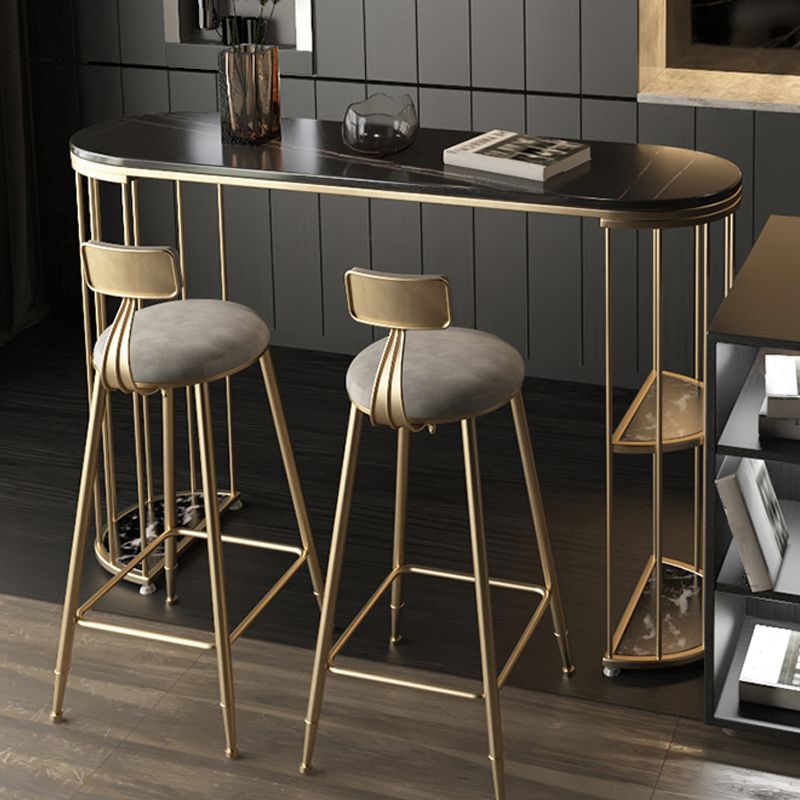 Contemporary Storage Counter Height Table Oval Double Pedestal Table Only Clearhalo 'Bar Furniture' 'Bar Tables' 'bar_tables' 'furn' 'furn_bar_tables' 'Furniture' 'furniture_bar_tables' 'Kitchen & Dining Furniture' 'kitchen&dining_furn' 'kitchen' 1200x1200_0ffaeeaf-9ced-49e4-aafd-99a876742bb2