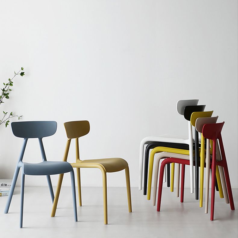 Minimalist Style Plastic Armless Chair Open Back Dining Side Chair for Home Use Clearhalo ' kitchen&dining_furn' 'Dining Chairs' 'Dining Tables & Seating' 'dining_chair' 'furn' 'furn_dining_chair' 'Furniture' 'furniture_dining_chair' 'Kitchen & Dining Furniture' 'kitchen' 1200x1200_0ffb06de-341c-4fde-a8cc-c5a3fcc3c200