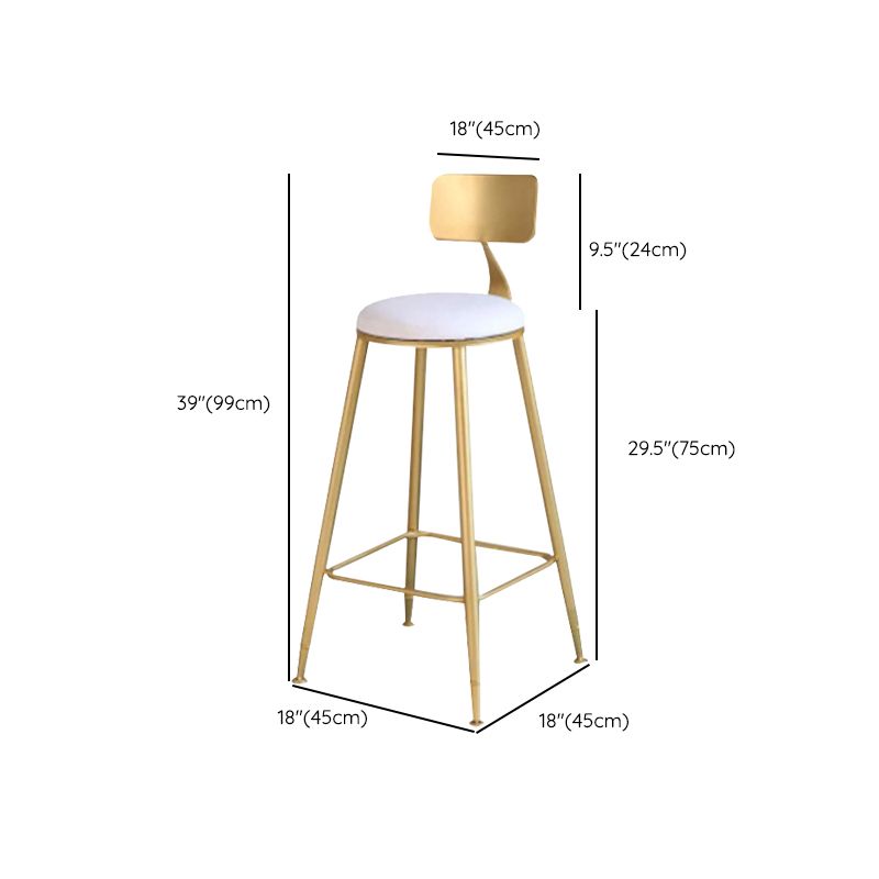 Glam Upholstered Counter Stool Low Back Stool with Gold Frame Clearhalo 'Bar Furniture' 'Bar Stools' 'bar_stools' 'furn' 'furn_bar_stools' 'Furniture' 'Kitchen & Dining Furniture' 1200x1200_0ffe11e0-c149-4bf9-97b7-d417e36c4dfc