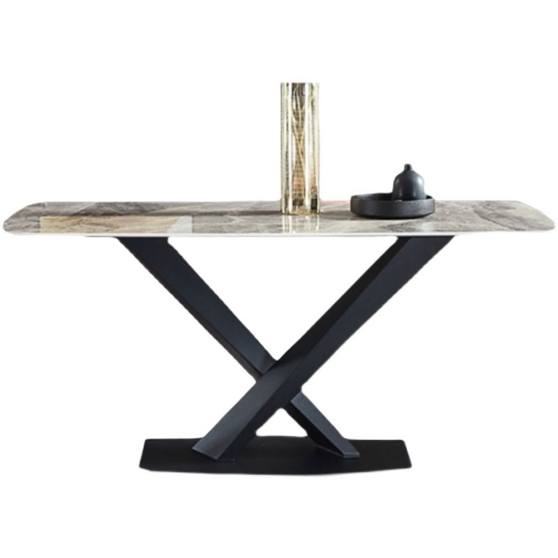 Minimalist Kitchen Gray Dining Table Sintered Stone Rectangle Dining Table with Pedestal Base Clearhalo ' dining_table' 'Dining Tables & Seating' 'Dining Tables' 'furn' 'furn_dining_table' 'Furniture' 'furniture_dining_table' 'Kitchen & Dining Furniture' 'kitchen&dining_furn' 'kitchen' 'kitchen_dining_table' 1200x1200_0ffe13e4-fa1f-4de8-a43e-a78dcef8ca3f