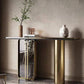 Glam Iron Console Accent Table Scratch Resistant with 2 Legs for Hall