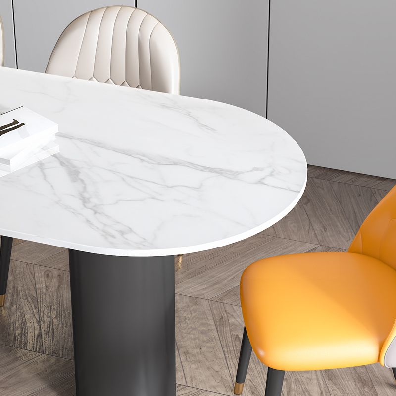 Modern Style Dining Table White Sintered Stone Dining Table with Metal Base for Kitchen Clearhalo 'Dining Tables & Seating' 'Dining Tables' 'dining_table' 'furn' 'furn_dining_table' 'Furniture' 'furniture_dining_table' 'Kitchen & Dining Furniture' 'kitchen' 'kitchen_dining_table' 1200x1200_1000f4e2-62c9-4ec8-b354-05badfd3c8df