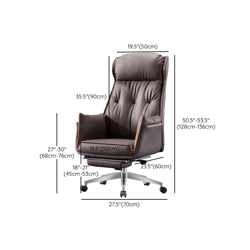 Modern Leather Managers Chair Brown Executive Chair for Office Clearhalo 'furn' 'furn_office_chair' 'Furniture' 'Office Chairs' 'Office Furniture' 'office_chair' 1200x1200_1001256e-b037-4c5e-a14e-b04b2f56df25