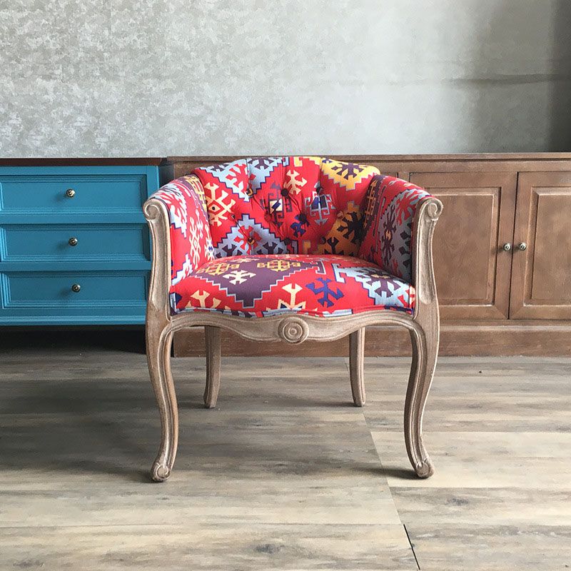 マット仕上げソリッドバックチェアファームハウスコーヒーショップファブリックアームチェア