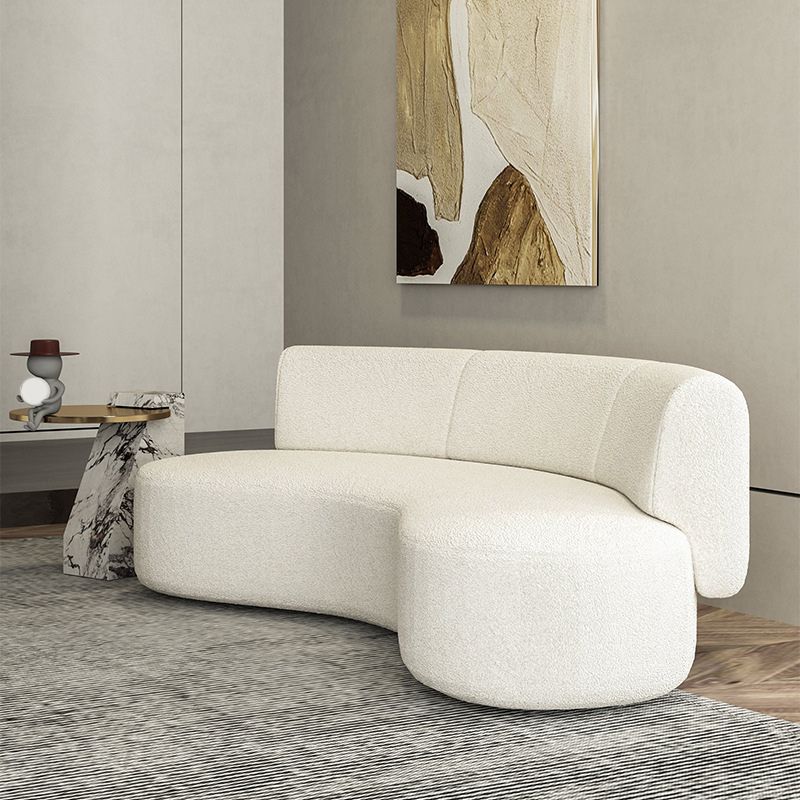 Contemporain 27,5 "H Canapa en laine avec dos sans bras et serré incurvé pour le salon