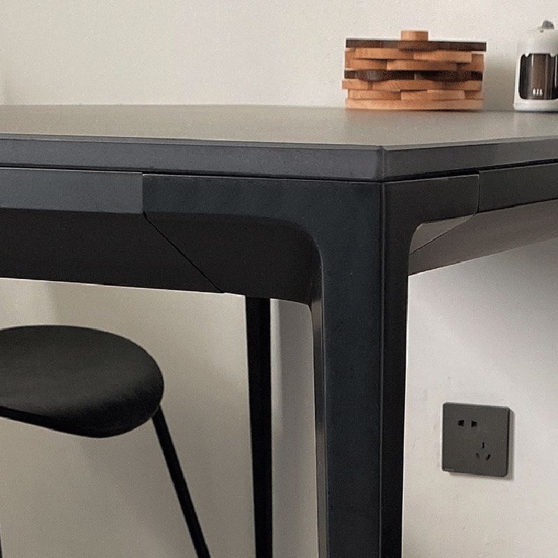 Contemporary 1/4/5 Pieces Dining Room Set Rectangle Stone Furniture in Black Clearhalo 'Dining Room Sets' 'Dining Tables & Seating' 'dining_room_set' 'furn' 'furn_dining_room_set' 'Furniture' 'Kitchen & Dining Furniture' 1200x1200_1002b92f-e23e-44de-999b-55bd19cb0660