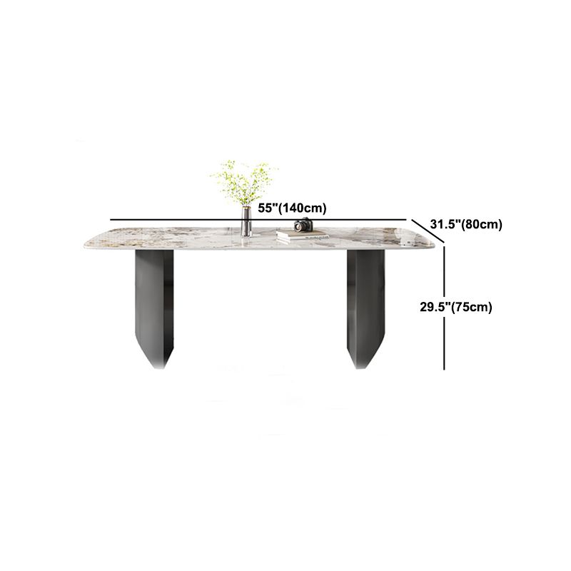 Modern 1/4/5/6/7 Pieces Dining Set Rectangle Stone Dining Table for Dining Room Clearhalo 'Dining Room Sets' 'Dining Tables & Seating' 'dining_room_set' 'furn' 'furn_dining_room_set' 'Furniture' 'Kitchen & Dining Furniture' 1200x1200_1002c079-36b2-48ae-b1e7-520c3f5abb4e