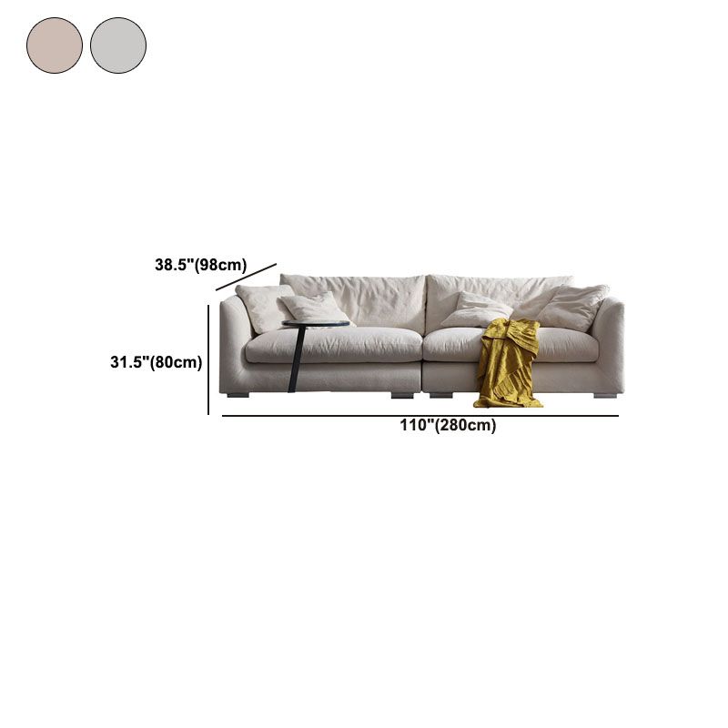 Divano in tessuto moderno a 4 posti con divano a braccio svasato con cuscini di padri