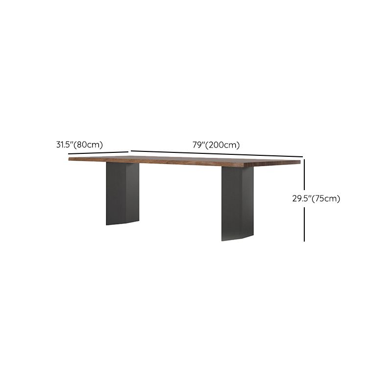 Brown Solid Wood Top Dining Table Rectangle Kitchen Dinette Table Clearhalo 'Dining Tables & Seating' 'Dining Tables' 'dining_table' 'furn' 'furn_dining_table' 'Furniture' 'Kitchen & Dining Furniture' 1200x1200_10030eb4-c5eb-4406-b338-260f97f0288a